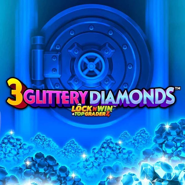 3 Glittery Diamonds logo by PearFiction Studios at Pelikaani Casino